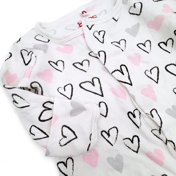 E=mc² Easy Magnetic Close Footed Sleeper Baby Hearts Print Gift Preemie < 5 lbs - Picture 2 of 5